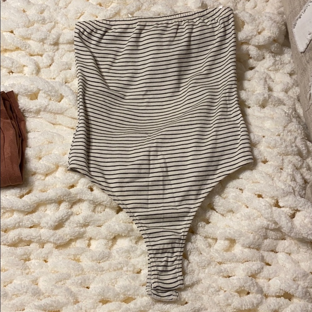 Stripe Strapless Bodysuit